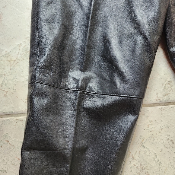 Black Vintage Leather Pants size L petite - Picture 3 of 7